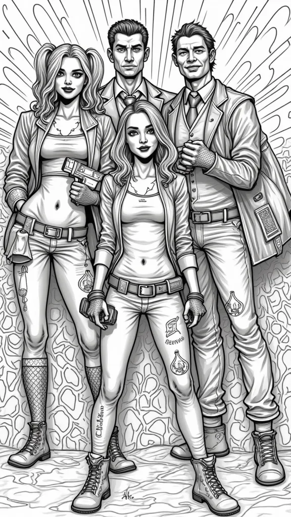 coloring pages of suicide squad